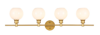 Collier Four Light Wall Sconce in Brass and Frosted white glass (173|LD2323BR)