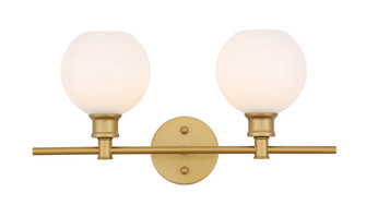 Collier Two Light Wall Sconce in Brass and Frosted white glass (173|LD2315BR)