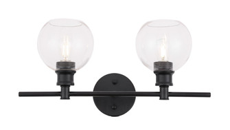 Collier Two Light Wall Sconce in Black and Clear glass (173|LD2314BK)