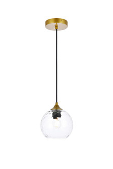 Cashel One Light Pendant in Brass and Clear (173|LD2280BR)