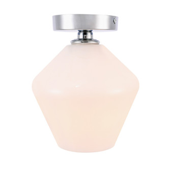 Gene One Light Flush Mount in Chrome and Frosted white glass (173|LD2255C)