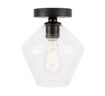 Gene One Light Flush Mount in Black and Clear glass (173|LD2254BK)