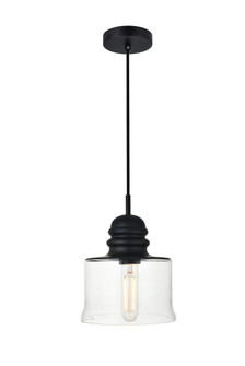 KENNA One Light Pendant in Black and Clear (173|LD2253BK)