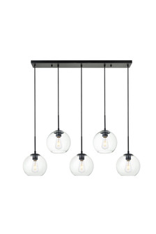 BAXTER Five Light Pendant in Black and Clear (173|LD2228BK)