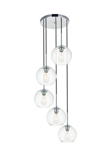 BAXTER Five Light Pendant in Chrome and Clear (173|LD2226C)