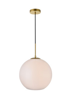 BAXTER One Light Pendant in Brass and frosted white (173|LD2217BR)