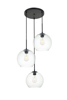 BAXTER Three Light Pendant in Black and Clear (173|LD2214BK)