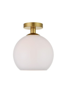 BAXTER One Light Flush Mount in Brass and frosted white (173|LD2211BR)