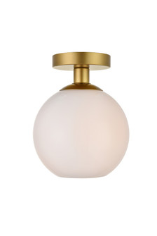 BAXTER One Light Flush Mount in Brass and frosted white (173|LD2205BR)