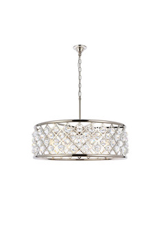 Madison Eight Light Chandelier in Polished Nickel (173|1214D32PNRC)