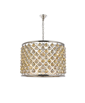 Madison Eight Light Chandelier in Polished nickel (173|1206D27PNGTRC)