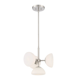 Zio Four Light Chandelier Convertible in Polished Nickel (43|D270H4CHPN)