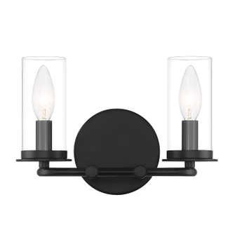 Hudson Heights Two Light Vanity in Matte Black (43|D268C2BMB)