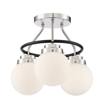 Elle Three Light Semi Flush Mount in Polished Nickel (43|D232MSFPN)