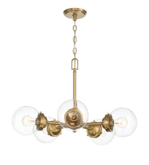 Knoll Five Light Chandelier in Brushed Gold (43|95985BG)