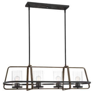 Ryder Four Light Island Chandelier in Forged Black (43|93538FB)