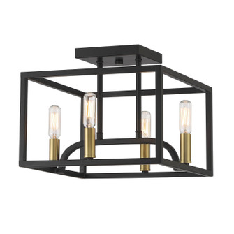 Uptown Four Light Semi Flush Mount in Matte Black (43|88411MB)