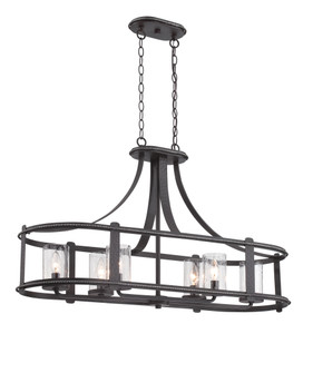 Palencia Six Light Linear Chandelier in Artisan Pardo Wash (43|87538APW)