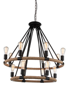 Ganges 14 Light Chandelier in Black (401|9671P3314101)