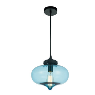 Glass One Light Mini Pendant in Black (401|5570P11Blue)