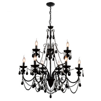 Keen Nine Light Chandelier in Black (401|5095P32B9)