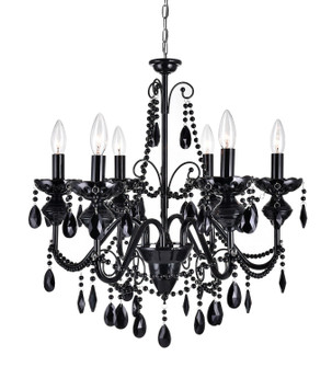 Keen Six Light Chandelier in Black (401|5095P22B6)