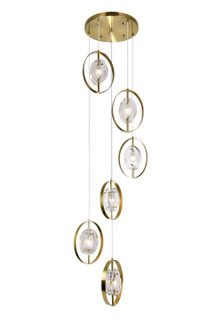 Iris Six Light Pendant in Sun Gold (401|1224P216625)