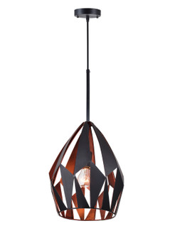 Oxide One Light Pendant in Black & Copper (401|1114P121271)