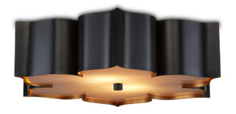 Grand Lotus Two Light Flush Mount in Satin Black /Contemporary Gold (142|99990060)