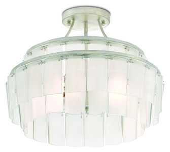 Vintner Three Light Semi-Flush Mount in Contemporary Silver Leaf/Opaque White (142|99990030)
