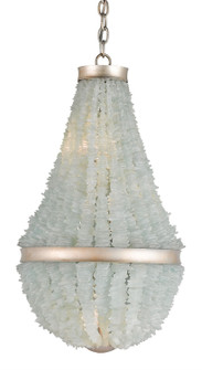 Platea Three Light Chandelier in Contemporary Silver Leaf/Seaglass (142|9966)