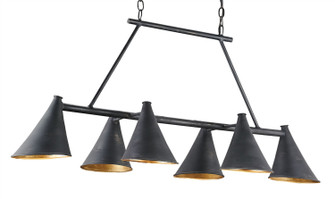 Culpepper Six Light Chandelier in French Black/Contemporary Gold Leaf (142|9841)