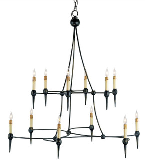 Danielli Black Chandelier 12 Light Chandelier in French Black (142|9157)