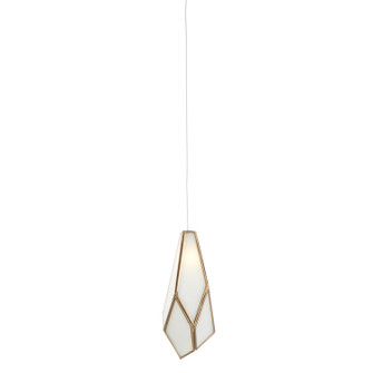 Glace One Light Pendant in White/Antique Brass (142|90001033)