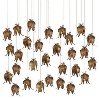 Iota 30 Light Pendant in Antique Brass/Silver (142|90001024)