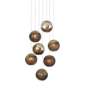 Pathos Seven Light Pendant in Antique Silver/Antique Gold/Matte Charcoal/Silver (142|90001014)