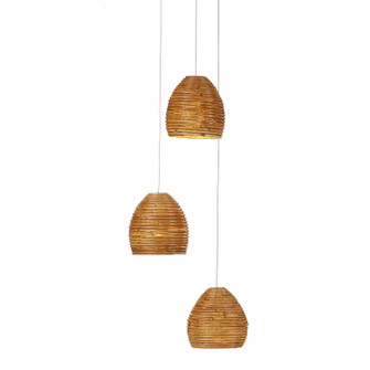 Beehive Three Light Pendant in Natural/Silver (142|90000999)