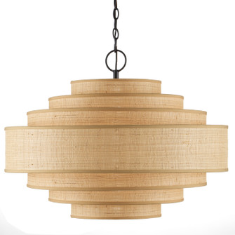 Maura Six Light Chandelier in Natural/Satin Black (142|90000946)