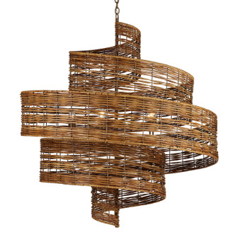 Hiroshi Koshitaka Five Light Chandelier in Khaki/Natural Rattan (142|90000925)