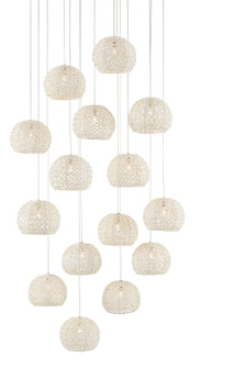 Piero 15 Light Pendant in White/Painted Silver (142|90000912)