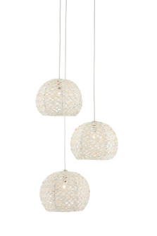 Piero Three Light Pendant in White/Painted Silver (142|90000910)