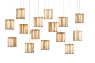 Daze 15 Light Pendant in Antique Brass/White/Silver (142|90000892)
