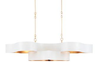 Grand Lotus Six Light Chandelier in Sugar White/Contemporary Gold Leaf (142|90000854)