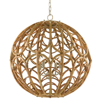 Cape Four Light Chandelier in Silver Leaf/Smokewood/Natural (142|90000802)