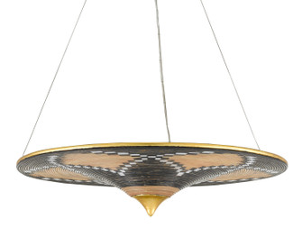 Canaan Three Light Chandelier in Contemporary Gold Leaf/Distressed Black/Distressed White (142|90000797)