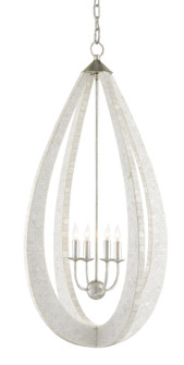 Arietta Four Light Chandelier in White/Pearl/Silver Leaf (142|90000769)