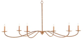 Saxon Six Light Chandelier in Saddle Tan/Natural (142|90000757)