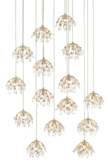 Crystal Bud 15 Light Pendant in Clear/Contemporary Silver Leaf/Silver (142|90000670)