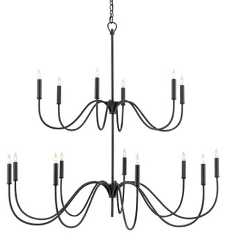 Tirrell 15 Light Chandelier in Antique Black (142|90000654)