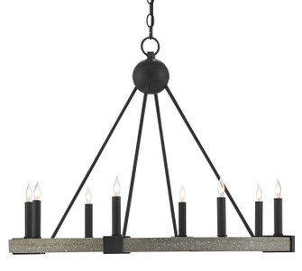 Burgos Eight Light Chandelier in Antique Black/Polished Concrete (142|90000480)